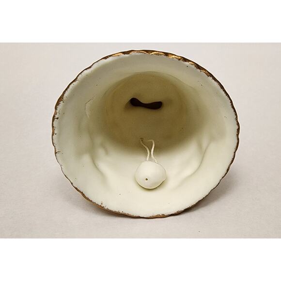 Vintage World Bazaars Inc. Holiday Collection Gold Suited Porcelain Santa Bell - Picture 9 of 10